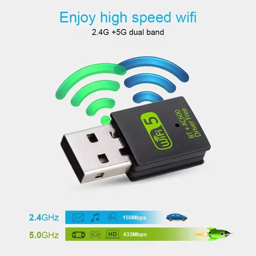 Adaptador Wifi 600bmps Usb Receptor Externo Inalámbrico 1