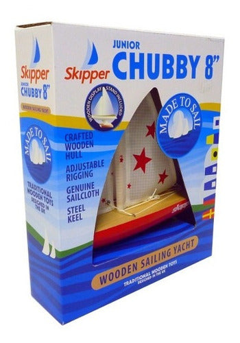 Skipper Wooden Sailboat 20 cm Blue 1