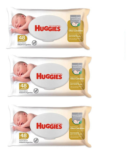 Huggies 3 Oleo Calcareo Wet Wipes X48 1