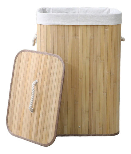 Raitot Bamboo Laundry Basket with Lid - Large Organizer 0