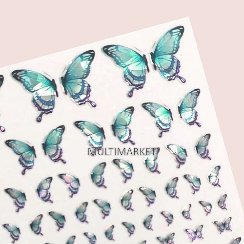 Self-Adhesive Nail Stickers - Butterflies - Nail Art 88