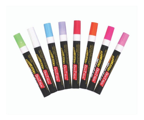 Officemate Fluorescent Glass Markers - 2 Pack 0