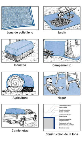 Ultracraft Lona Toldo 3 X 6 Metros Ideal Cubrir Leña Camping Jardín 1