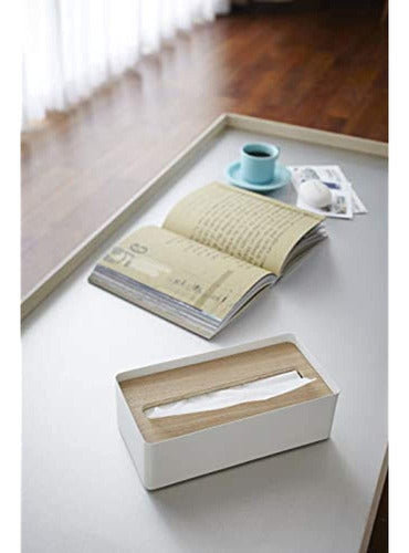 Yamazaki Home Rin Tissue Case Con Tapa, Natural 1