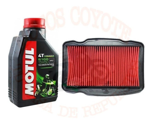 Kit Service Motul 5100 + Filtro Aire Honda Cb 190r Coyote 0