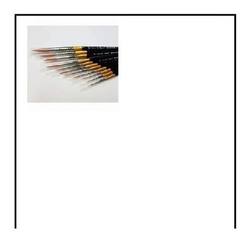 Set of 10 Angular Natural Bristle Paint Brushes - Mis Sueños 140 Series 2