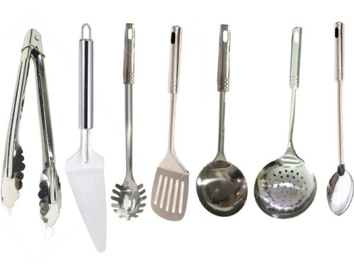 Set of 7 Stainless Steel Kitchen Utensils Serving Ladles 0