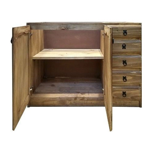 LDT Under Counter Wooden Cabinet with 2 Doors and 5 Drawers (Left or Right) 1