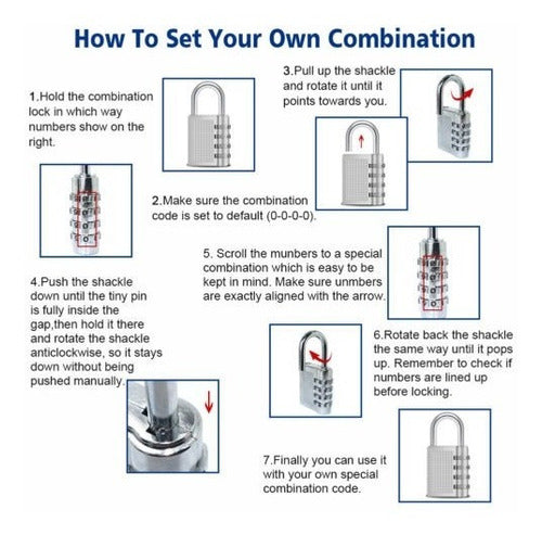 Nuevo Pack 2 Cerradura De Combinación 4 Dígitos Candado Para 4