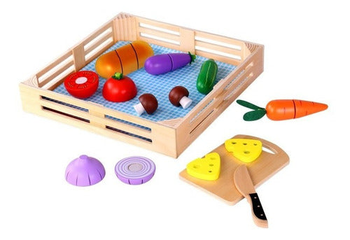 Juego En Madera Set Cocina Verduras Tooky Toy 1