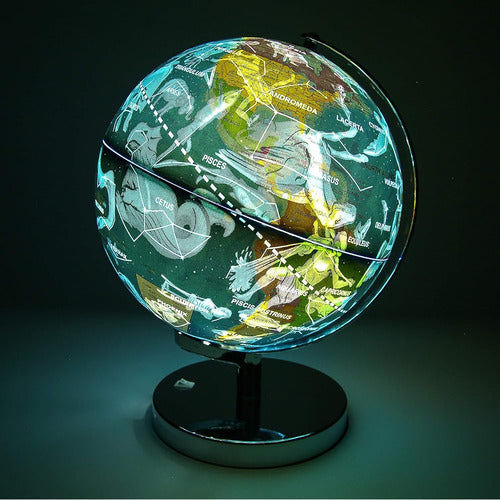 Exerz Illuminated World Globe 9.1 Pulgadas De Diámetro Base 1