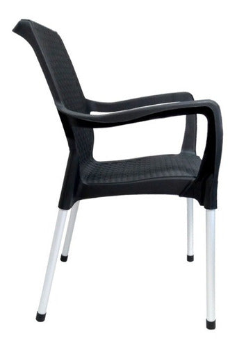 Malbec Stackable Plastic Chair Set of 4 with Aluminum Legs 2