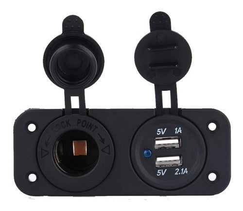 Flojumar Dual USB Charger and 12V Socket for Cars, Trucks, Motorhomes, and Boats 0