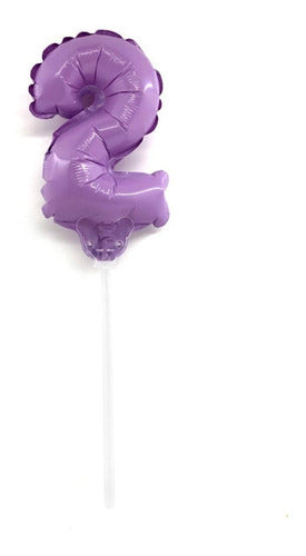 Tu Mundo Violet Number Balloon with Stand 3