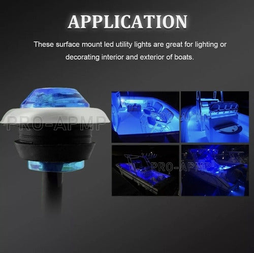 Mixpartsarg 10x Blue LED Courtesy Lights (Truck Trailer Motorhome) 24v 3