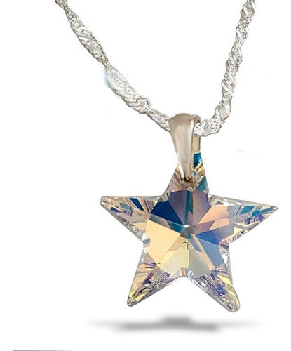 Tienda Tiempo Crystal Star And 925 Silver Necklace 0