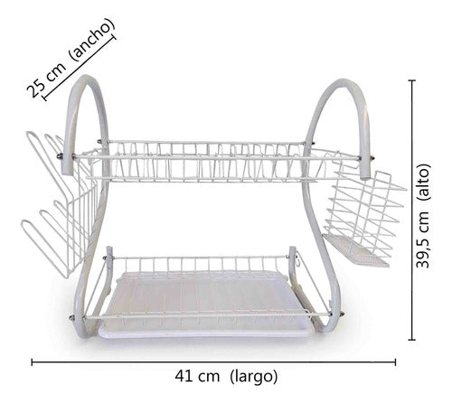 CompraHoy Escurreplatos 2 Pisos Blanco 10707 3