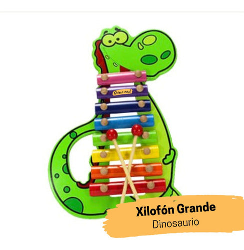 Xilofón Grande De Madera Dinosaurio - Didáctico Infantil 1