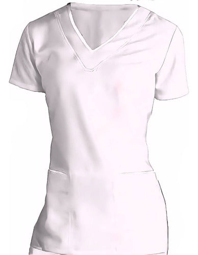 Fitted Medical Jacket with V-Neck and Spandex Trims 27