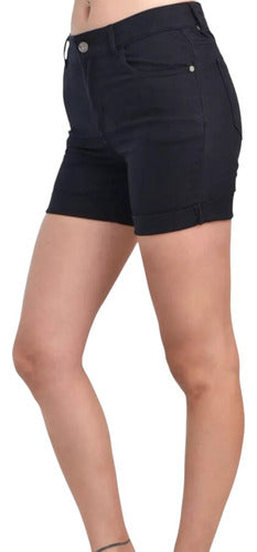 Shaple Short De Jean Elastizado Negro - Dama T40/58 1