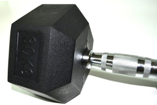 Hexagonal Rubber-Coated 30 Kg Dumbbell Gmp Weights 1