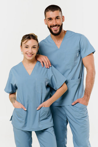 Suedy Medical Uniform V-Neck Set in Arciel Fabric 48