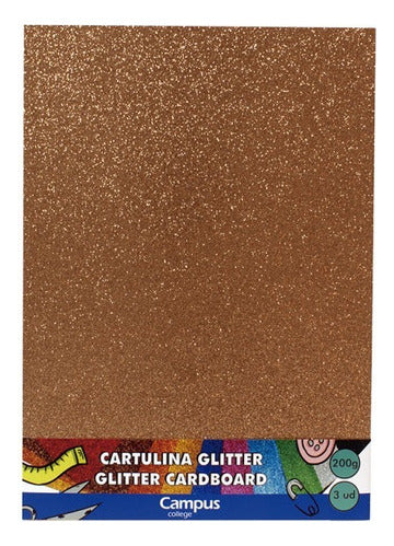 Campus Glitter Cardstock 3 Sheets A4 4