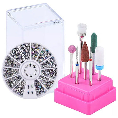 Set de Brocas Kit Fresas Para Torno Manicura Diamantadas Ceramica 0