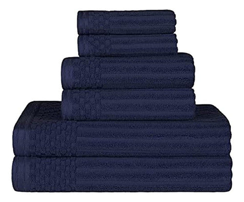 Superior Soho Collection 6-Piece Cotton Towel Set - Navy Blue 0