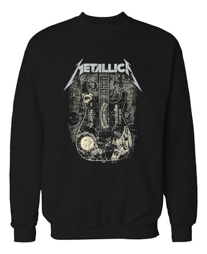 Memo Estampados Metallica Guitar Sweatshirt in Black and White 0