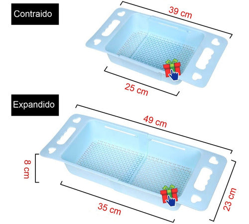 Plasticosa Set X 2 Seca Escurridor Colador Expandible Extensible Xl 1