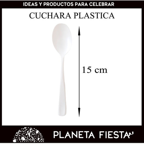 Planeta Fiesta Disposable Rigid Plastic Spoon Pack of 10 3