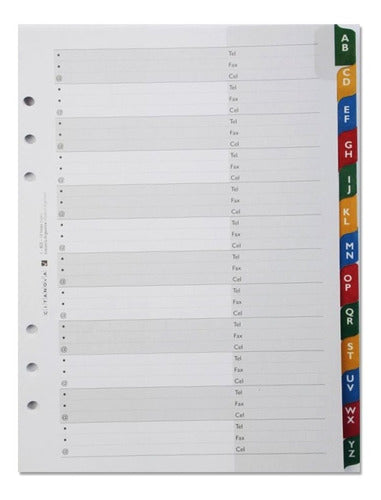 Citanova Laminated Telephone Index for Planner No. 8 0