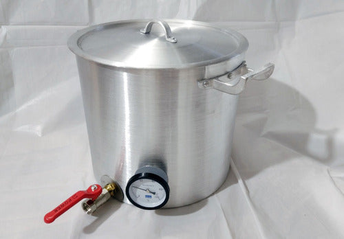 12-Liter Aluminum Melting Pot with Thermometer for Wax and Candle Making 1