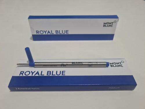 Kit De 2 Refil Tinta Carga Azul Caneta Mont Blanc Rollerball 1