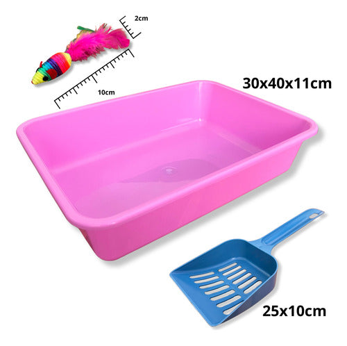 Cat Sanitary Kit Tray + Scoop + 2 Bowls + Toy 1