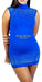 Women's High Neck Sparkly Evening Party Dress with Studs 4
