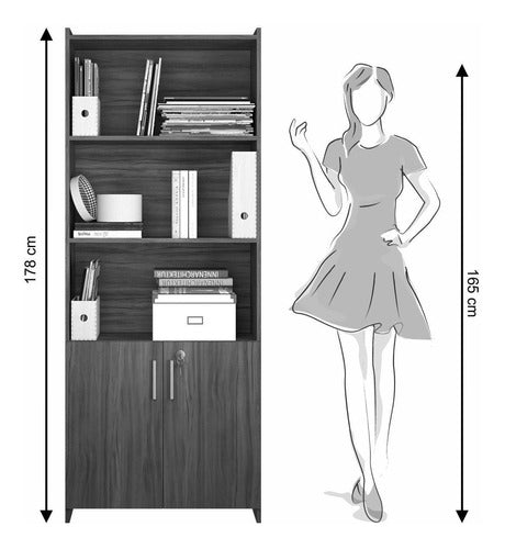 Armário Para Escritório Aberto Com 2 Portas Com Chave 5