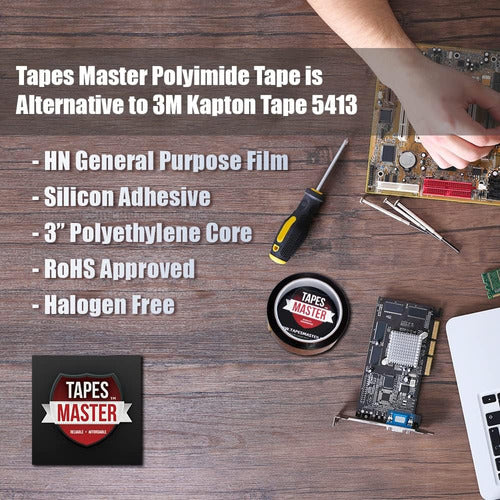 Tapes Master - 6  X 36 Yds - 1 Mil Kapton Tape Polyimide Hig 1