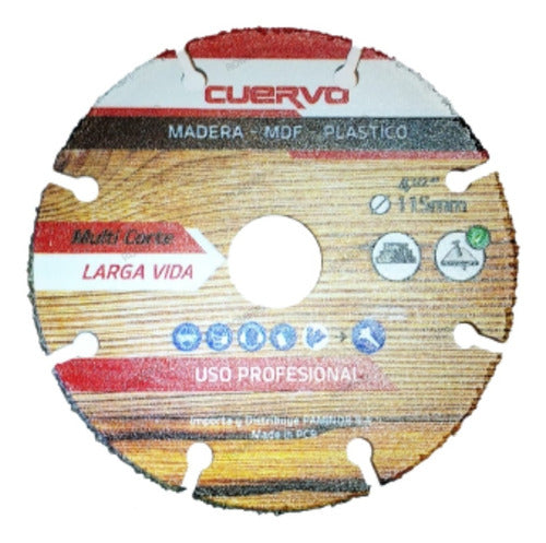 Cuervo Disco De Amoladora Especial Para Maderas Y Plásticos 115mm 0