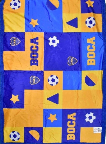 City Blanco Functional Crib Blanket Double-Sided Boca Juniors with Sherpa 0