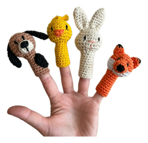 Ame de Amar Titeres De Dedo A Crochet - Pack X 4 - Animales De La Granja 1