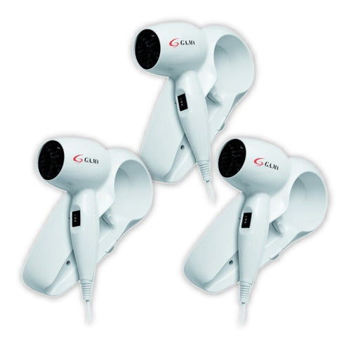 Ga.MA Diffusion Wall Hair Dryer Ideal for Hotels - Pack of 3 0