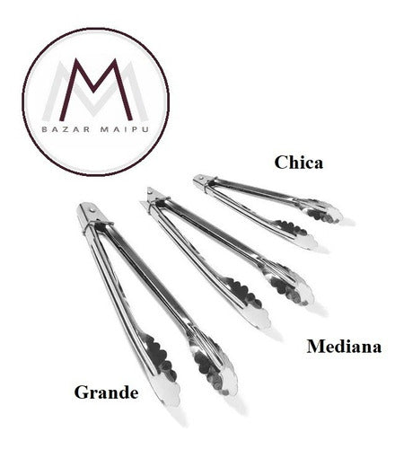 Pinza Gastronomica Acero Inox Reforzada Parrilla Mediana 5