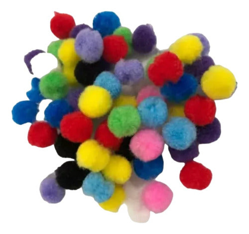 200 Pipe Cleaners + 100 Pom Poms 20 mm Multicolor 1