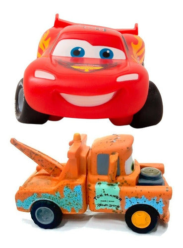 Cars Lightning McQueen and Mater Soft Free Wheel Vehicle 15 cm 0