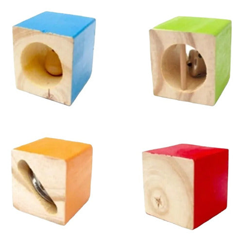 Cubos Sonoros X4 Estimulación Musical Bebés Apilables Madera 0