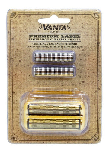 Vanta Premium Label Professional Barber Shaver Replacement Head + Blades 101 Gold 0