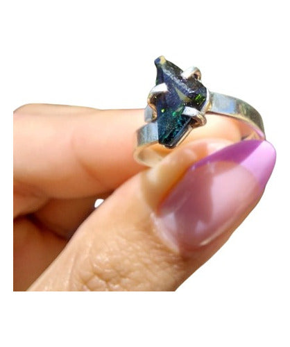 Adjustable Blue and Green Tourmaline Ring - Collector's Piece 0