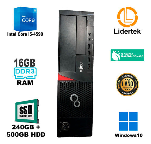 Torre Pc Escritorio Core I5 16gb Ram - Ssd 240gb + Hdd 500gb 1